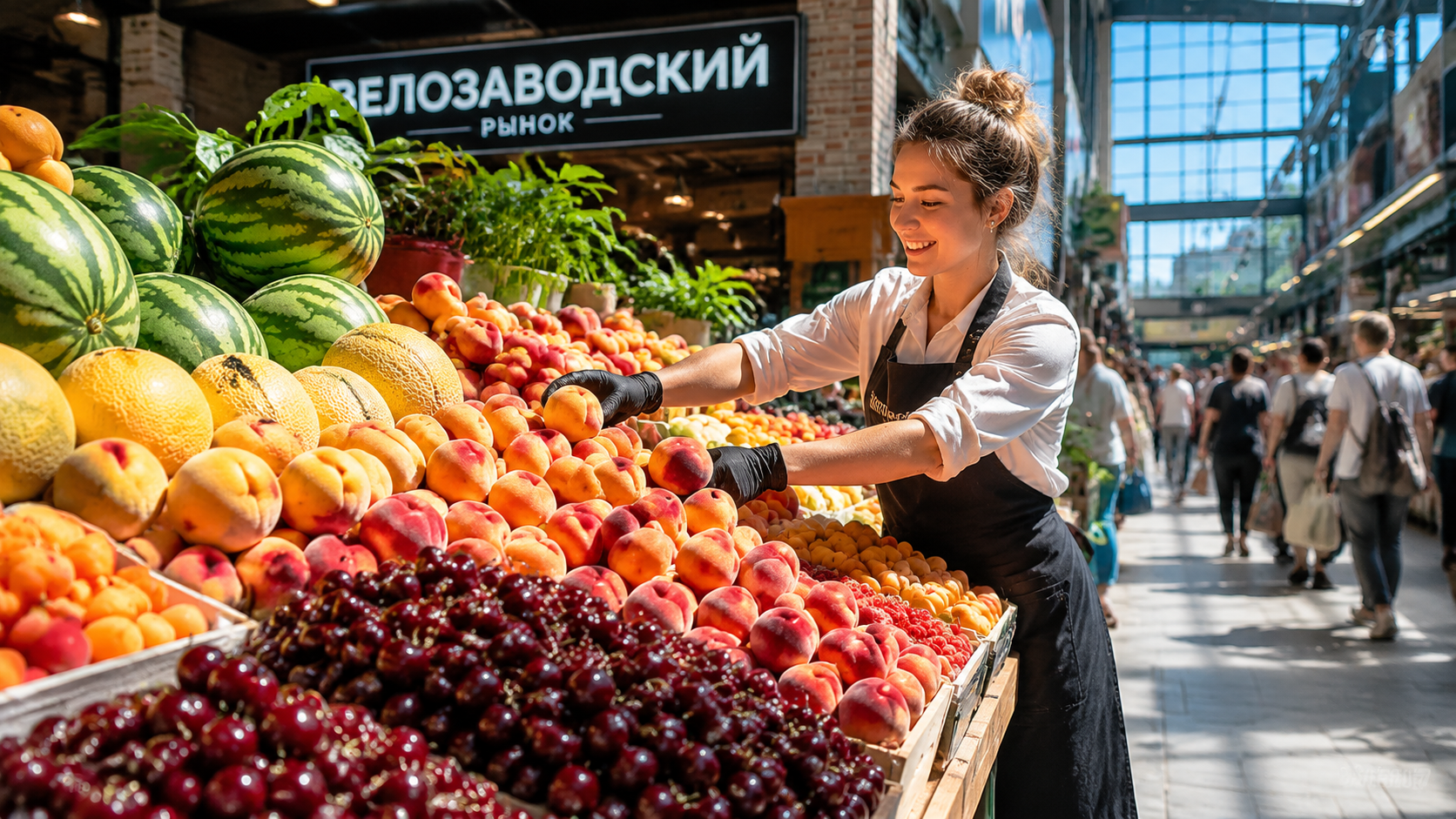 Фотография московского продуктового рынка для статьи с отзывами о Рогожском и Велозаводском